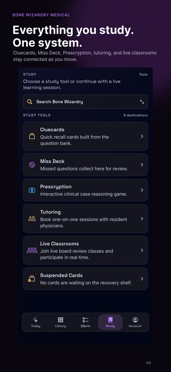 Bone Wizardry app subject library